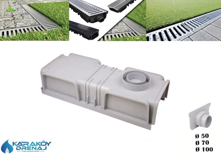 Plastik kanal ızgara alttan çıkış KD-07